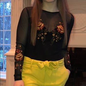 Beautiful floral embroidery shear blouse